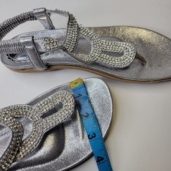 WOMENS Size 8 Silver Sandals L' Amour Cushioned Comfort Insole Toe Post NEW - Picture 6 of 12